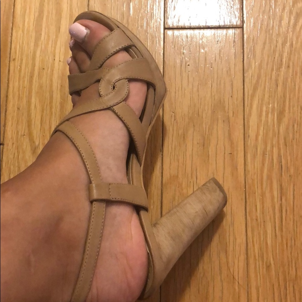 Italian leather high heel sandals